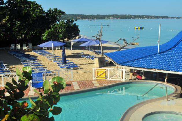 Beach and Pool View from Breakfast area