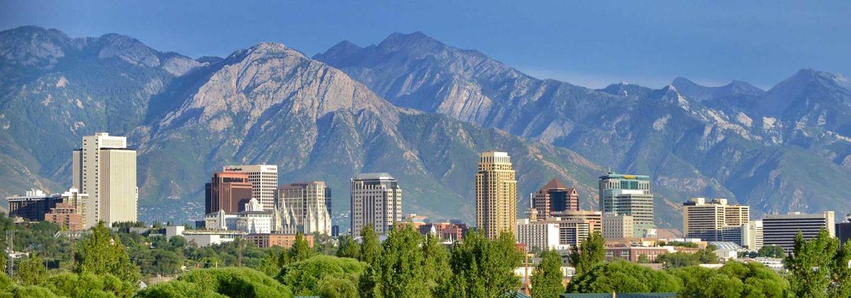 Salt Lake City skyline in the summer