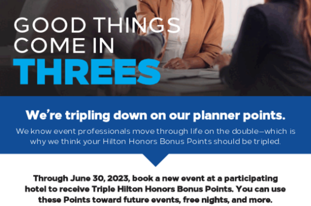 3x Hilton Honors Bonus Points