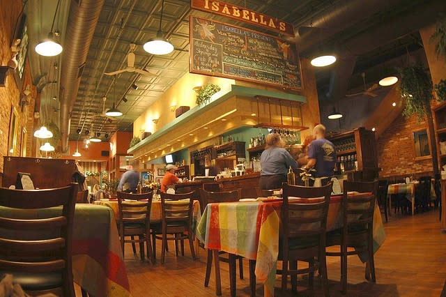 Patrons dining and ordering at Isabella's