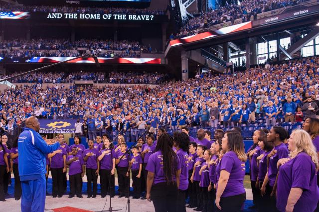 Unity Performing Arts Choir at Colts Game in 2016