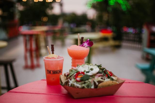 Snacks and drinks at the Sidecar