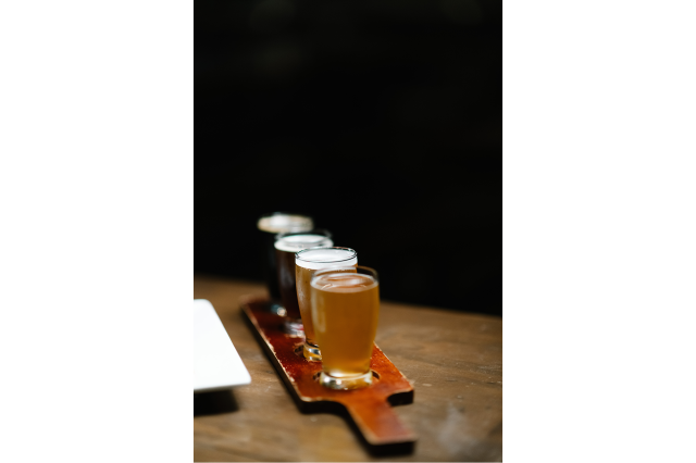 Beer flight at Hoppy Gnome