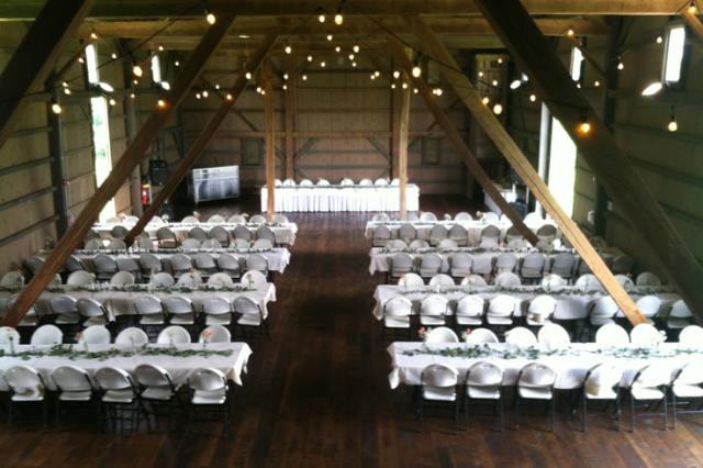 Salomon Farm Park Wedding Setup in the Barn