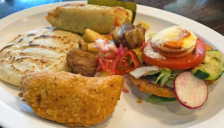 A plate of food at El Salvadoreno in Overland Park