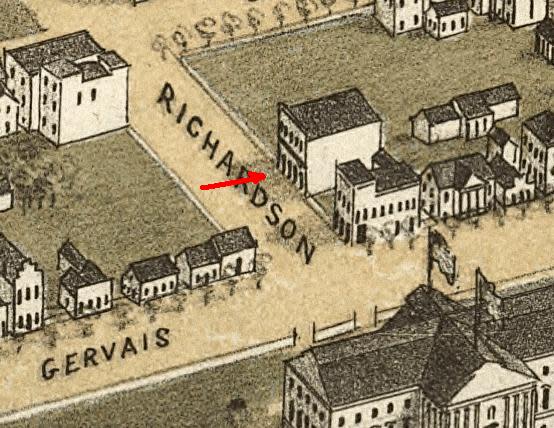 Historic Columbia diagram highlighting Brennan Building and Blue Flour Bourbon