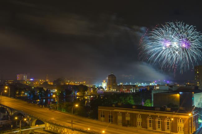 downtown Rockford fireworks