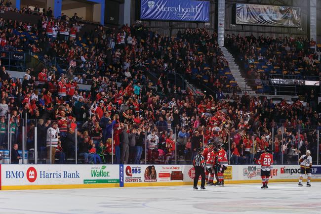IceHogs fans celebrate