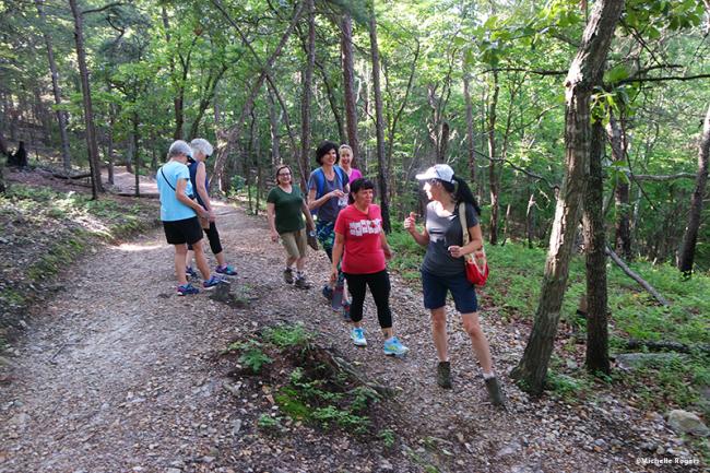 Michelle Rogers leads ladies hike at Occoneechee MTN