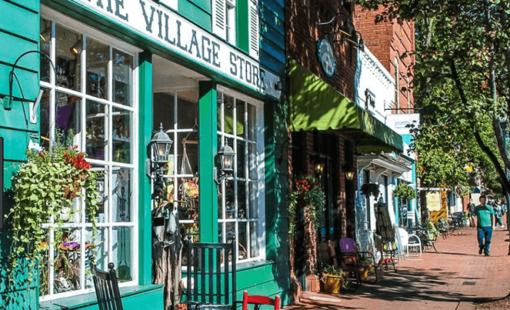 Village Store, Rocking chairs, windows