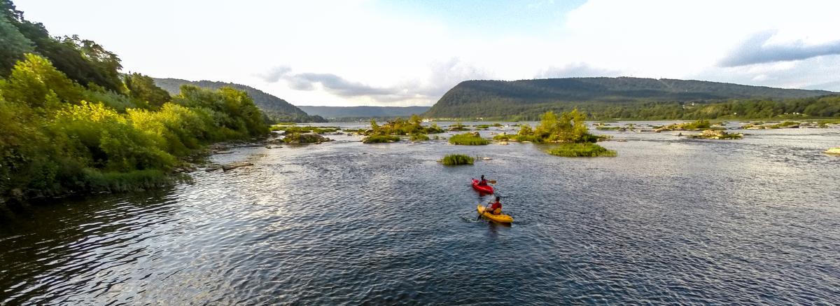 Outdoors- kayaking couple on Susquehanna River