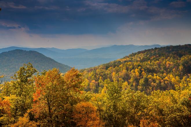 Fall Colors On Virginia's Blue Ridge Mountains