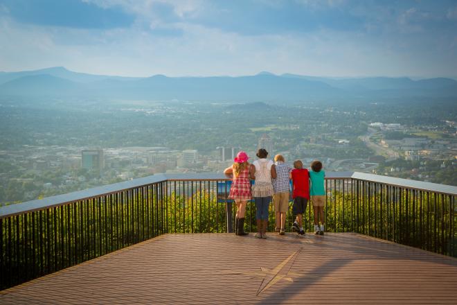 Kids at Mill Mountain Overlook