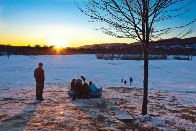 Salem VA Snow Sledding