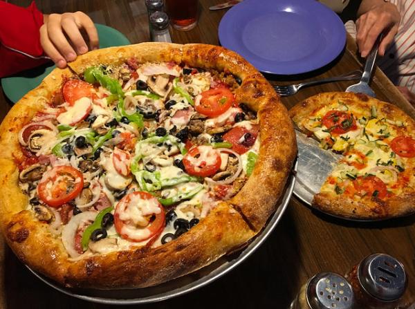 A pizza at Mellow Mushroom in Athens, GA.