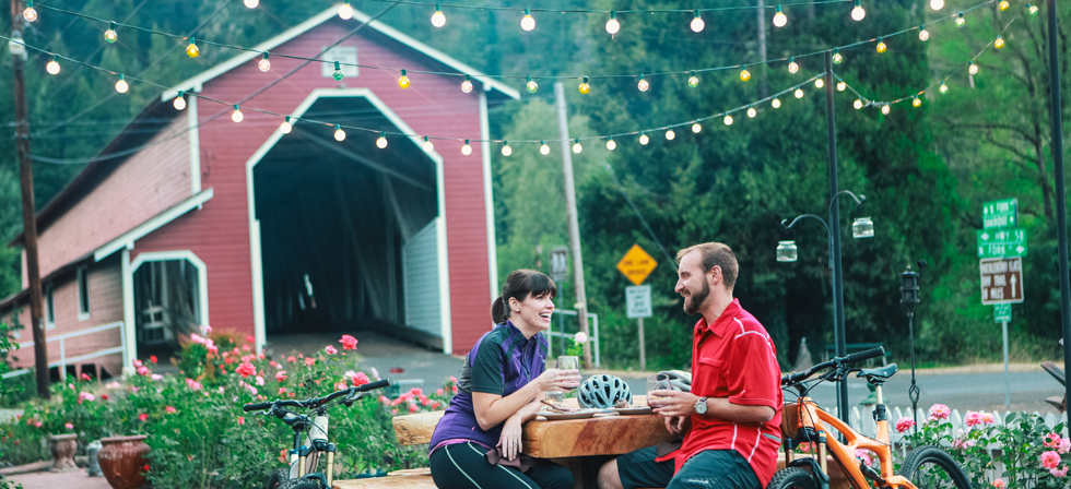 Cycling Covered Bridges, Westfir Lodge, Cascades by Todd Cooper