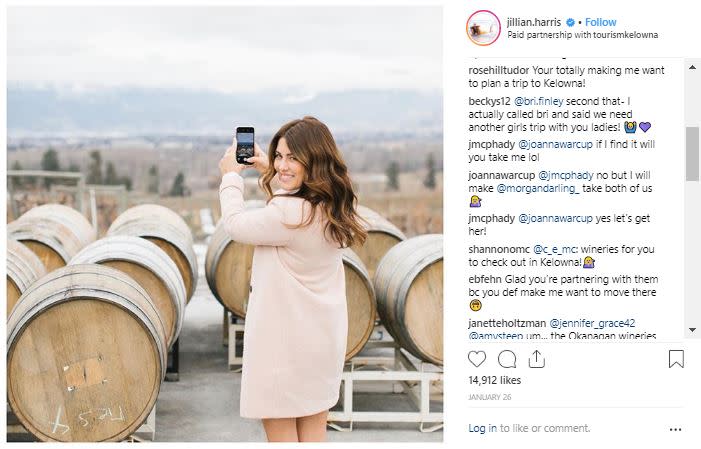 Instagram Photo of Jillian Harris in Kelowna