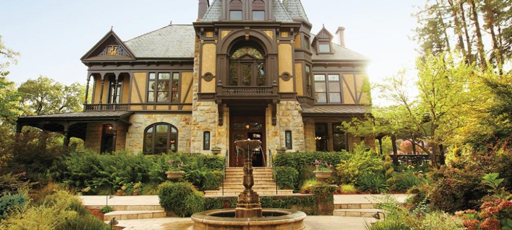 Rhine House, centerpiece of Beringer Vineyards, is a replica of the family home in Mainz-on-the-Rhine, Germany.