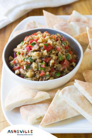 Roasted Eggplant Spread #Recipe | ExploreAsheville.com