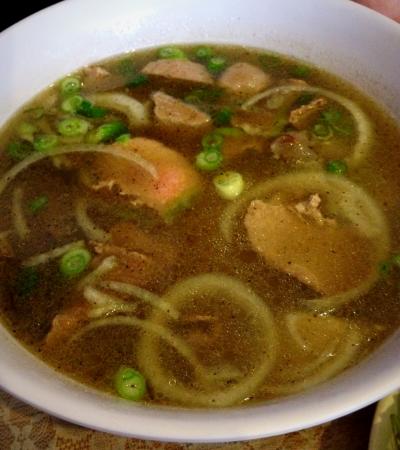 Bowl of hot soup from Huong Vietnamese Restaurant