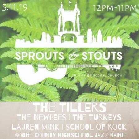 poster for sprouts and stouts music festival in covington ky may 2019