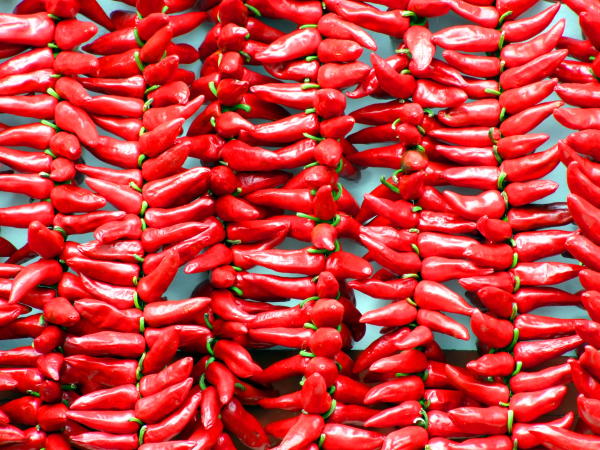 Spice up your mantle with a pepper garland.