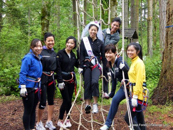 Northwest Trek deep forest challenge zipline