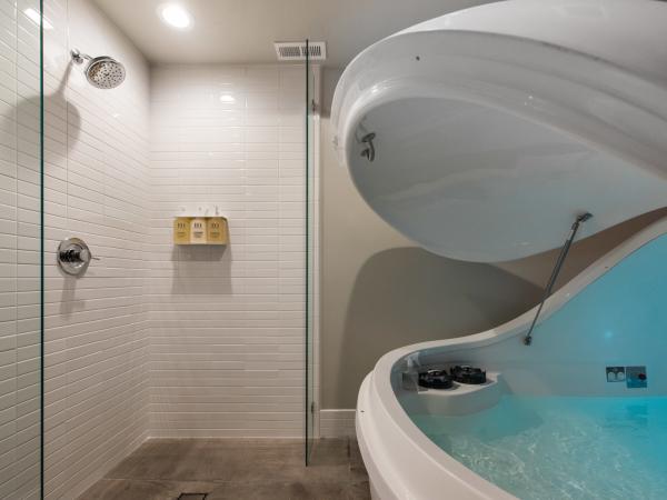 Shower and an open Floating tank