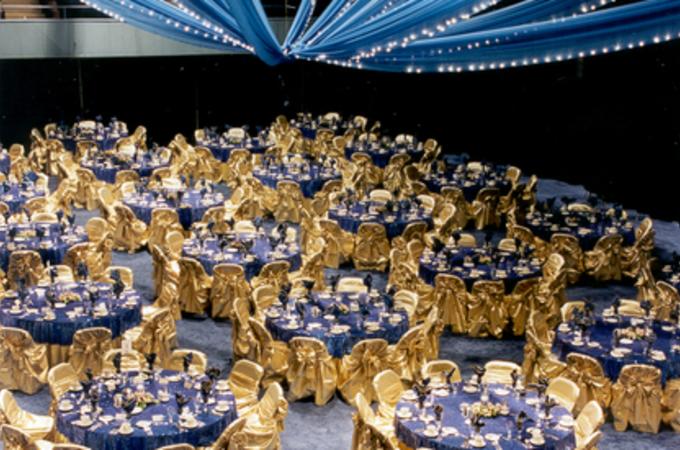 Auditorium set for a large banquet