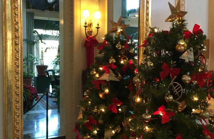 Christmas Trees Decorated for the season at Eastman Museum