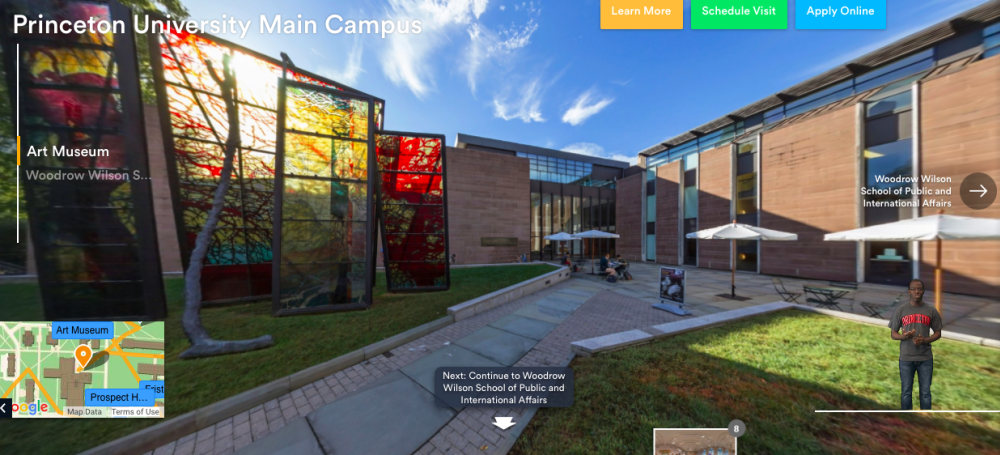 A screenshot from an online tour of princeton university