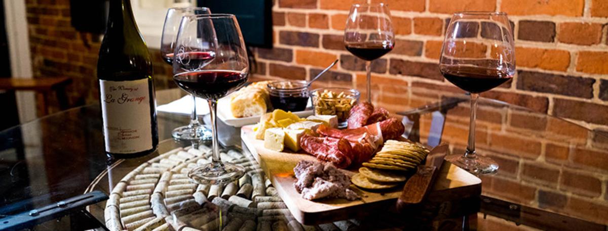 Cheese and Wine display at the Winery at La Grange