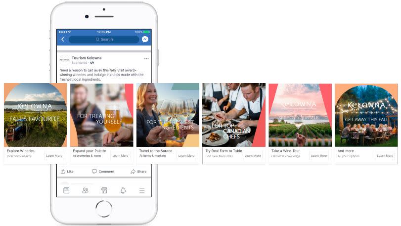 Photo of Tourism Kelowna social media ad example