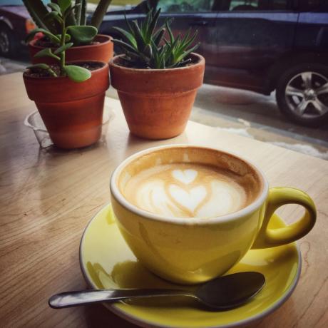 coffee mug with latte art