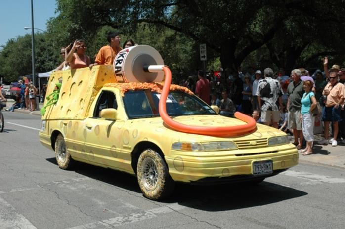 Decorated car at the Houston Art Car Parade