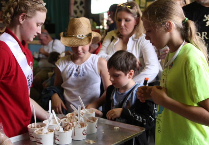 Saratoga Co. Fair ice cream being served on a tray