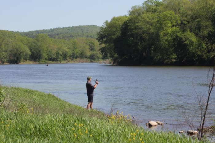 Fishing Along the Delaware River in the Pocono Mountains