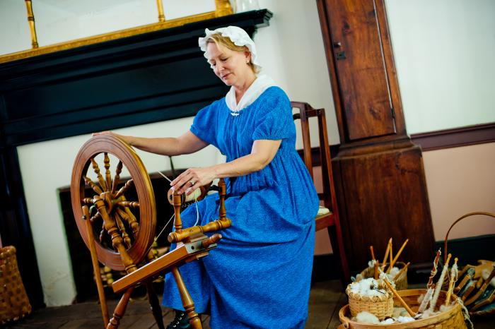 Alabama Constitution Village spinning wheel