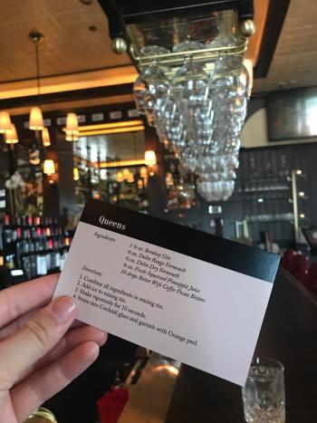 The Avenue Cocktail Card