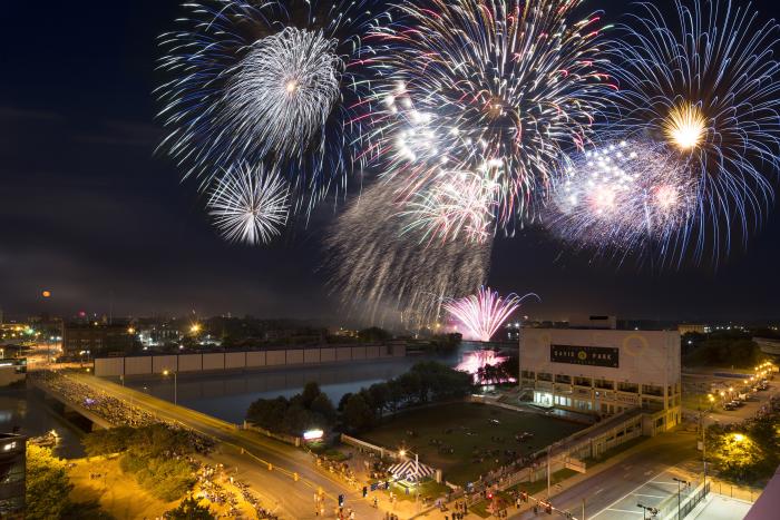 Fourth of July fireworks downtown