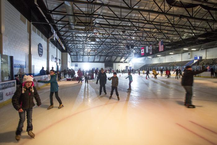 indoor ice skating at Stroll on State