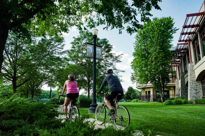 biking in Elgin, Illinois
