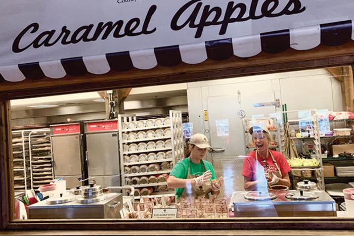County Line Orchard caramel apples window