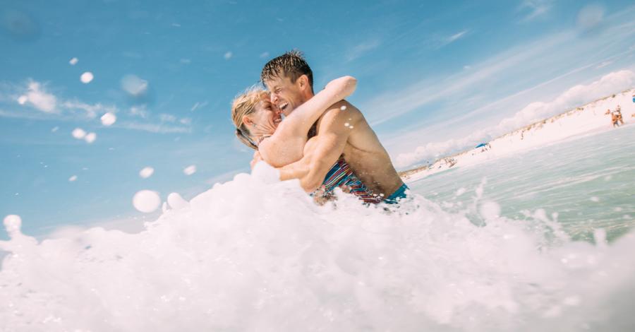 Romance couple in beach