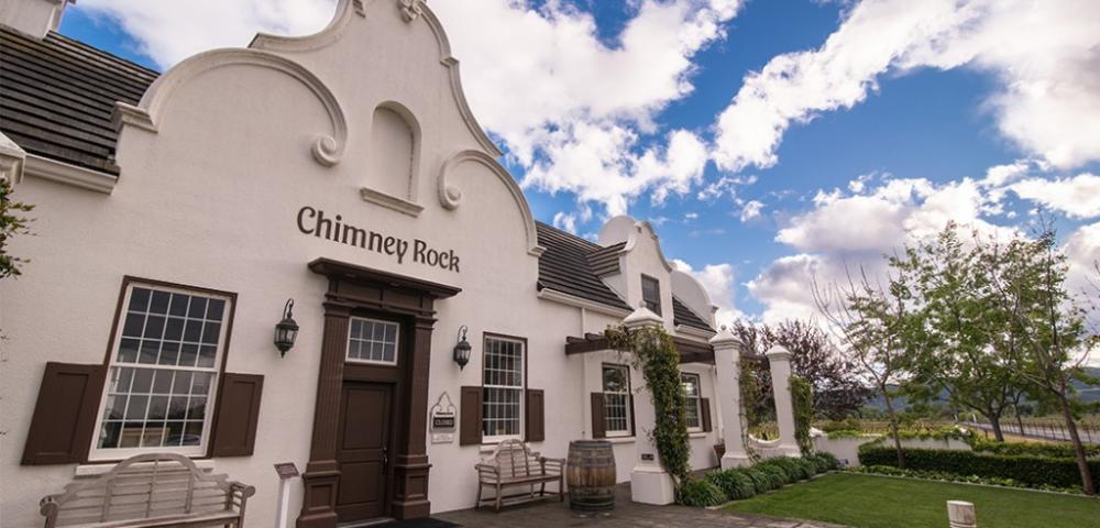 The main building at Chimney Rock Winery was inspired by Cape Dutch-style architecture of South Africa.