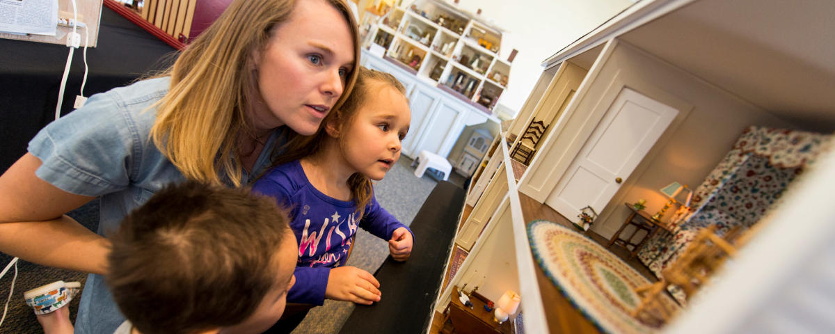 Woman With Children At The Museum of Minis In Hamilton County, IN