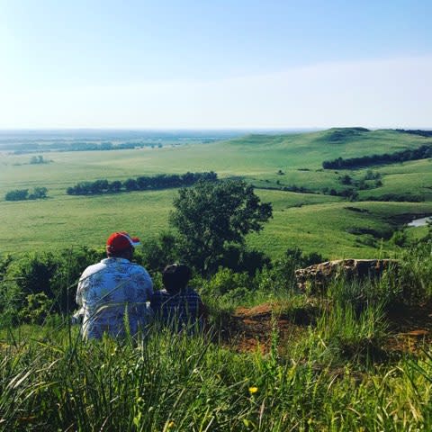 People Looking Over Coronado Heights View in Kansas