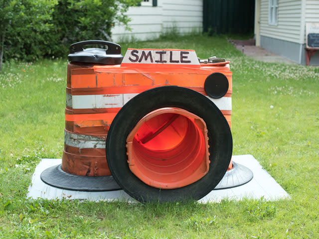 Smile Orange Barrel Art