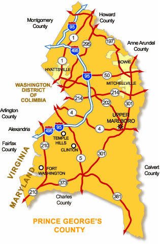 Map Of Prince George's County, MD