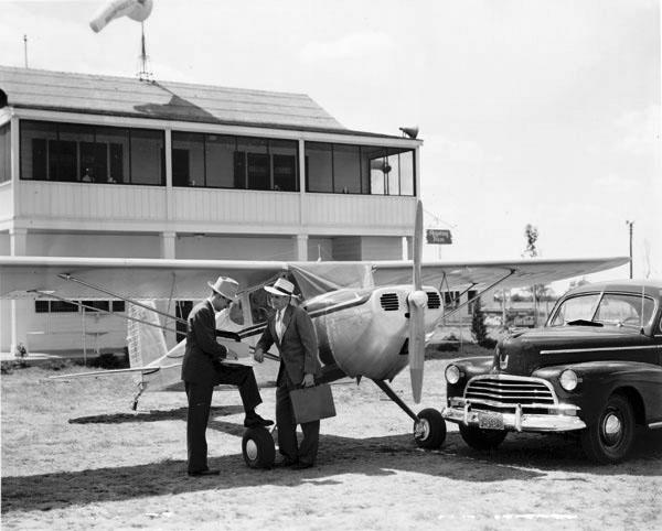 Cessna Airplane at Wilson Field Skyway Inn 1946